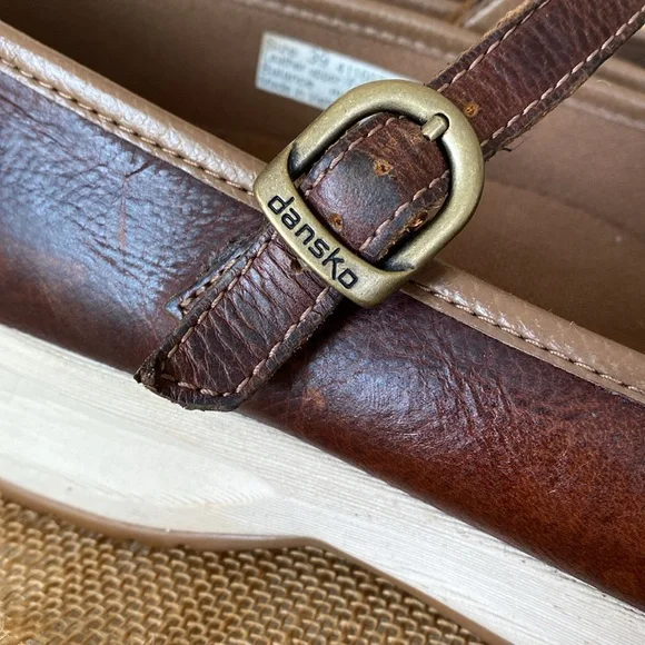 Dansko Steffi Brown Distressed Leather Mary Janes - Picture 16 of 16